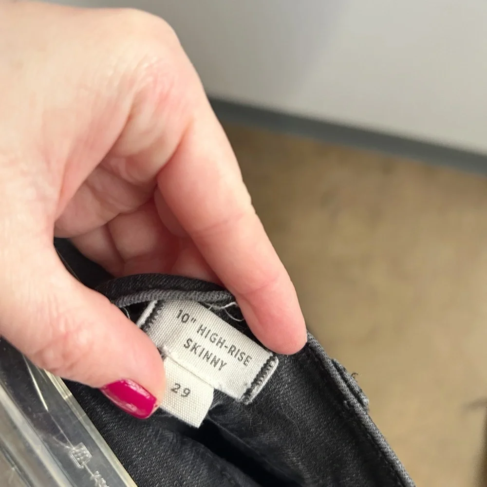 Madewell 10” high rise skinny button fly jeans 29‎